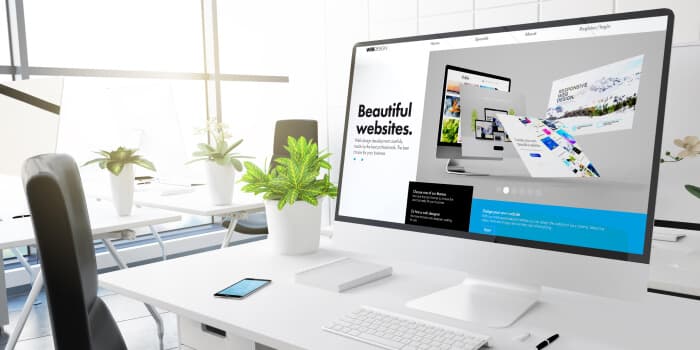 Illustration displaying a website on a Desktop PC